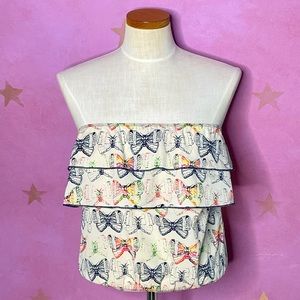 Ocean Drive Butterfly Print Tube Top Size Medium Y2K Coquette Romantic Feminine